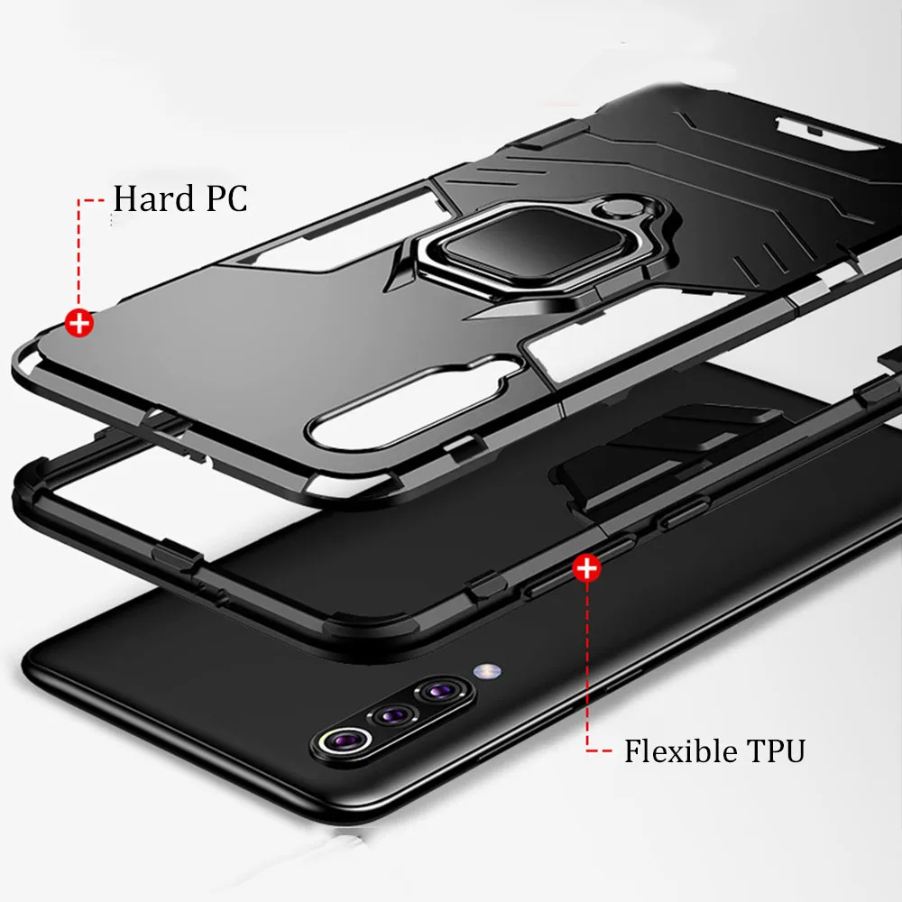 Чехол для Xiaomi mi 9 Lite, защитный чехол из поликарбоната, кольцо-держатель, чехол для телефона для mi 9 SE mi 9 Lite, противоударный бампер, прочный корпус