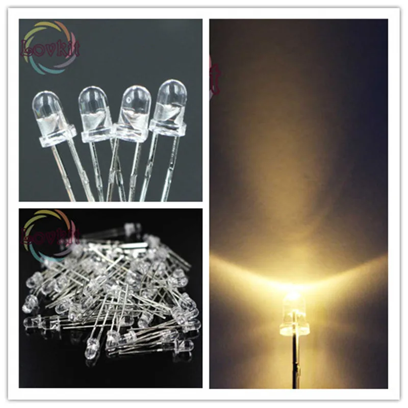 1000 шт. 3 мм круглые высококачественные светодиоды теплого белого света ультра