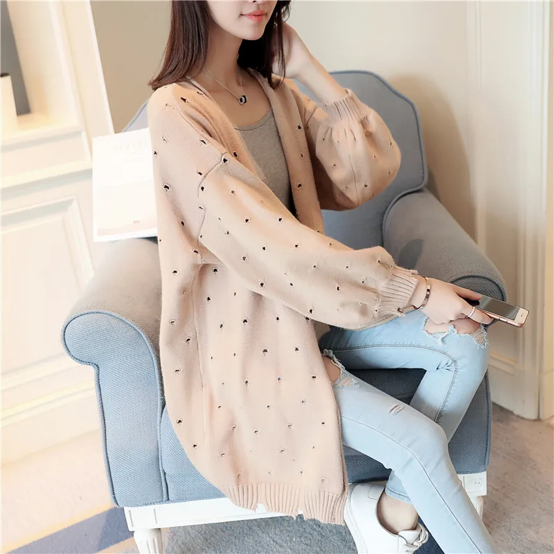 2019 Women Sweater Tops Vintage Ladies Cardigans White Pull Femme Winter Casual |