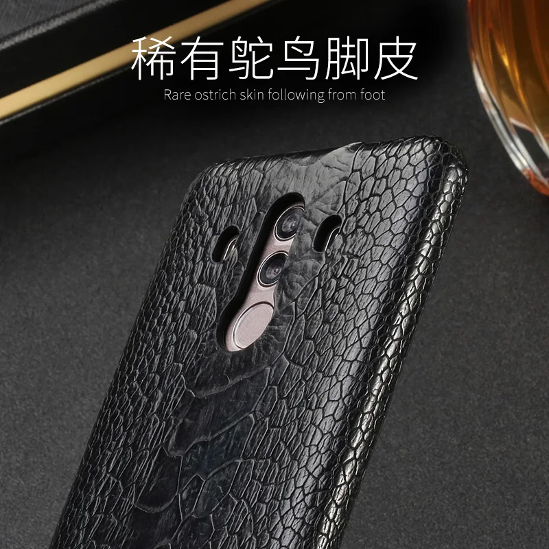Wangcangli редкий страусиный кожаный чехол для телефона HUawei Mate 10 Pro половинная
