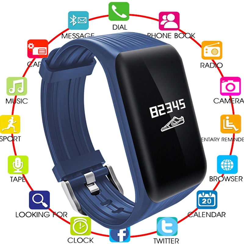 Новый Фитнес трекер K1 умный браслет в реальном времени монитор сердечного ритма