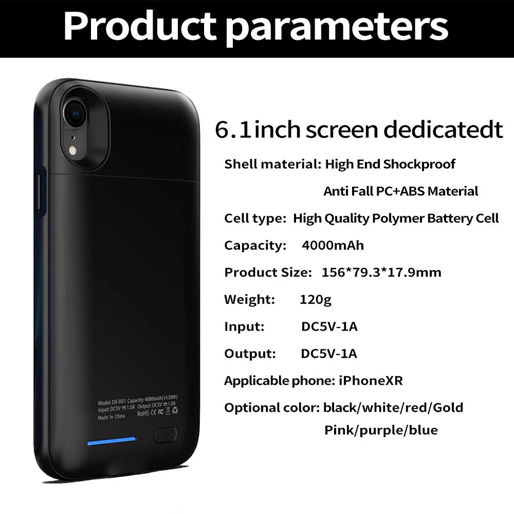 4000 мАч для iphone XR чехол батареи умный ультра тонкий магнитный адсорбционный