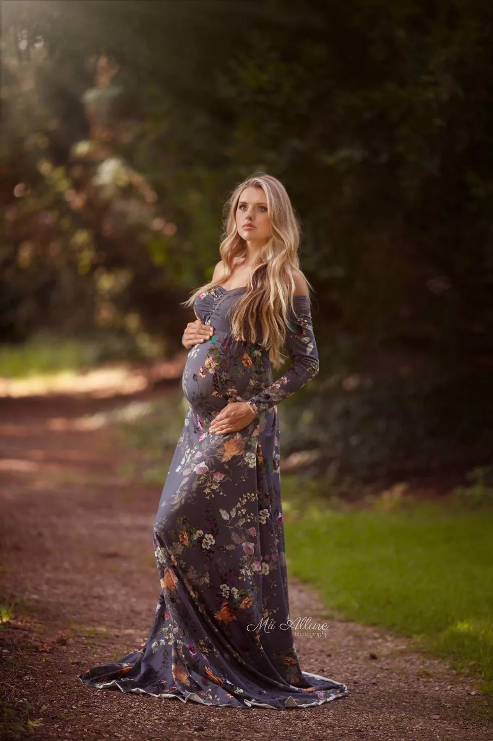 

Maternity Photography Props Pregnant Women Noble Long Elegant Flower Dress Romantic Photo Shoot Fancy costume