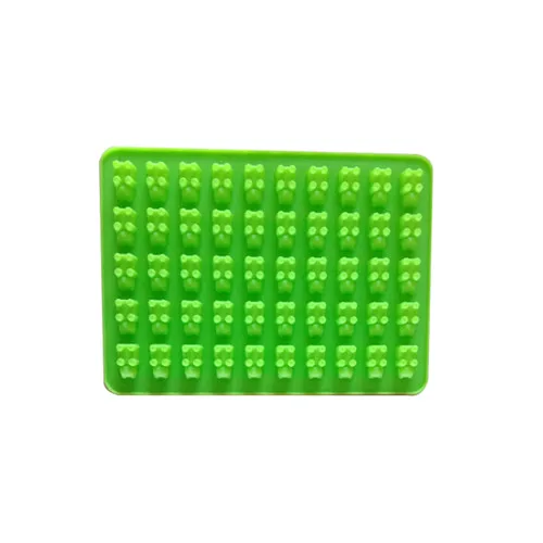 Зеленый New Colorful 50 Cavity Cartoon Animals Silicone Grids Gummy Bear Chocolate Mold Cute Candy Maker Ice Tray Jelly Mould Cake Tools - Цвет: Зеленый