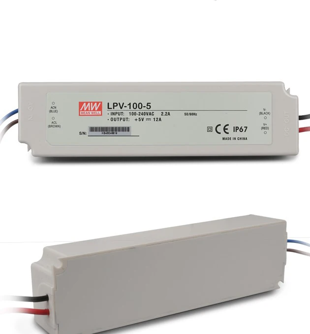 Оригинальный светодиодный драйвер MEAN WELL LPV-100-5 постоянный ток/напряжение 5 В