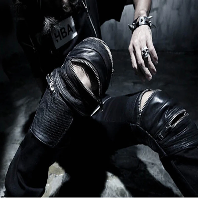 7 Размеры размера плюс Funky Япония панк Мужская Повседневная рубашка Slim Fit узкие PU