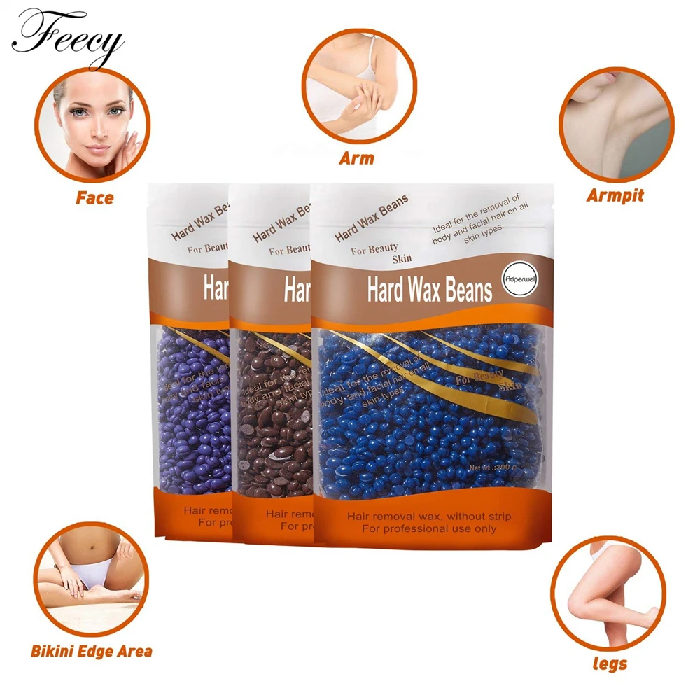 Depilatory Hot Film Hard Wax Bean For Waxing No Strip Needed For Body Bikini Face Hair Removal 300g Hard Wax beans