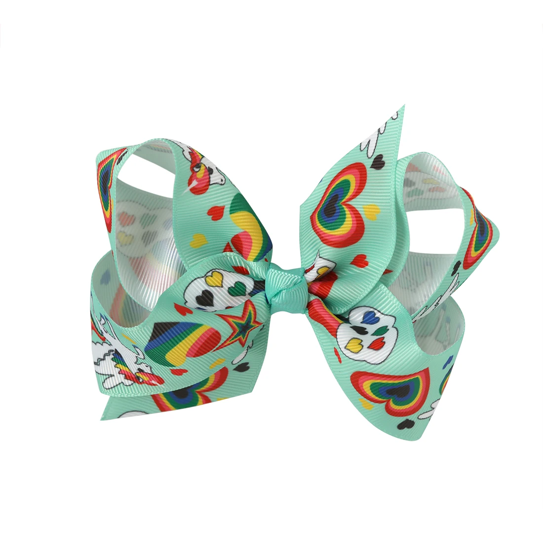 11 шт./лот банты для волос с мультяшным принтом без зажима Единорог узор 4 5 &quotбанты