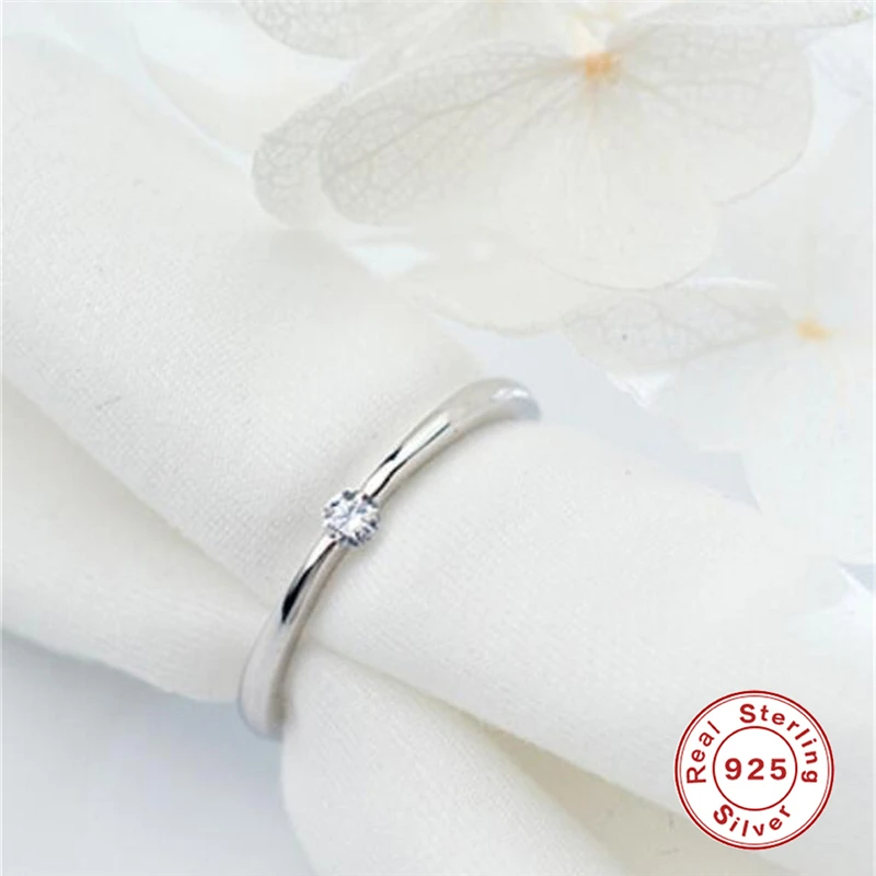 Кольца из стерлингового серебра 925 пробы с цирконием для женщин обручальное