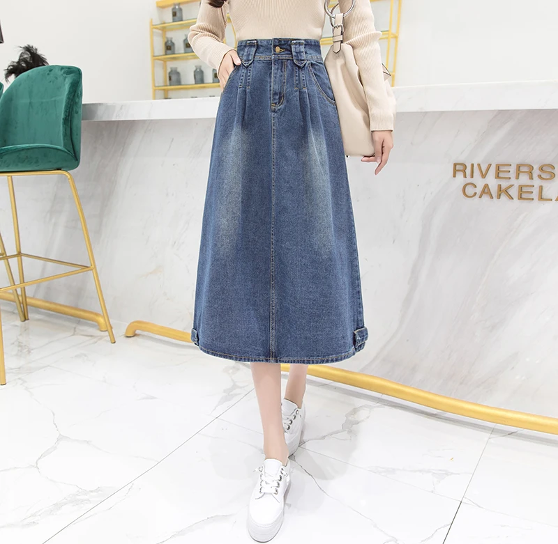 Винтажные рваные сексуальные короткие длинные джинсовые юбки для девочек 2018