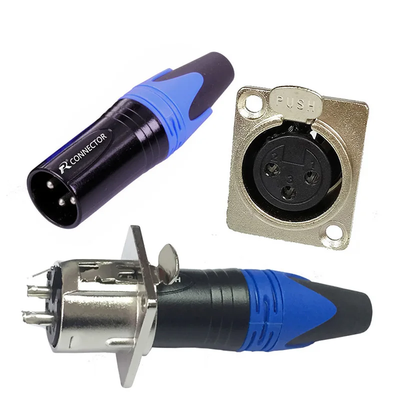 1 компл./лот 2 шт 3-контактный разъем XLR 1 шт. XLR Панель шасси держателя+ 1 шт. XLR Сделано в Китае с разъемом «папа» в наборе микрофон разъем адаптера