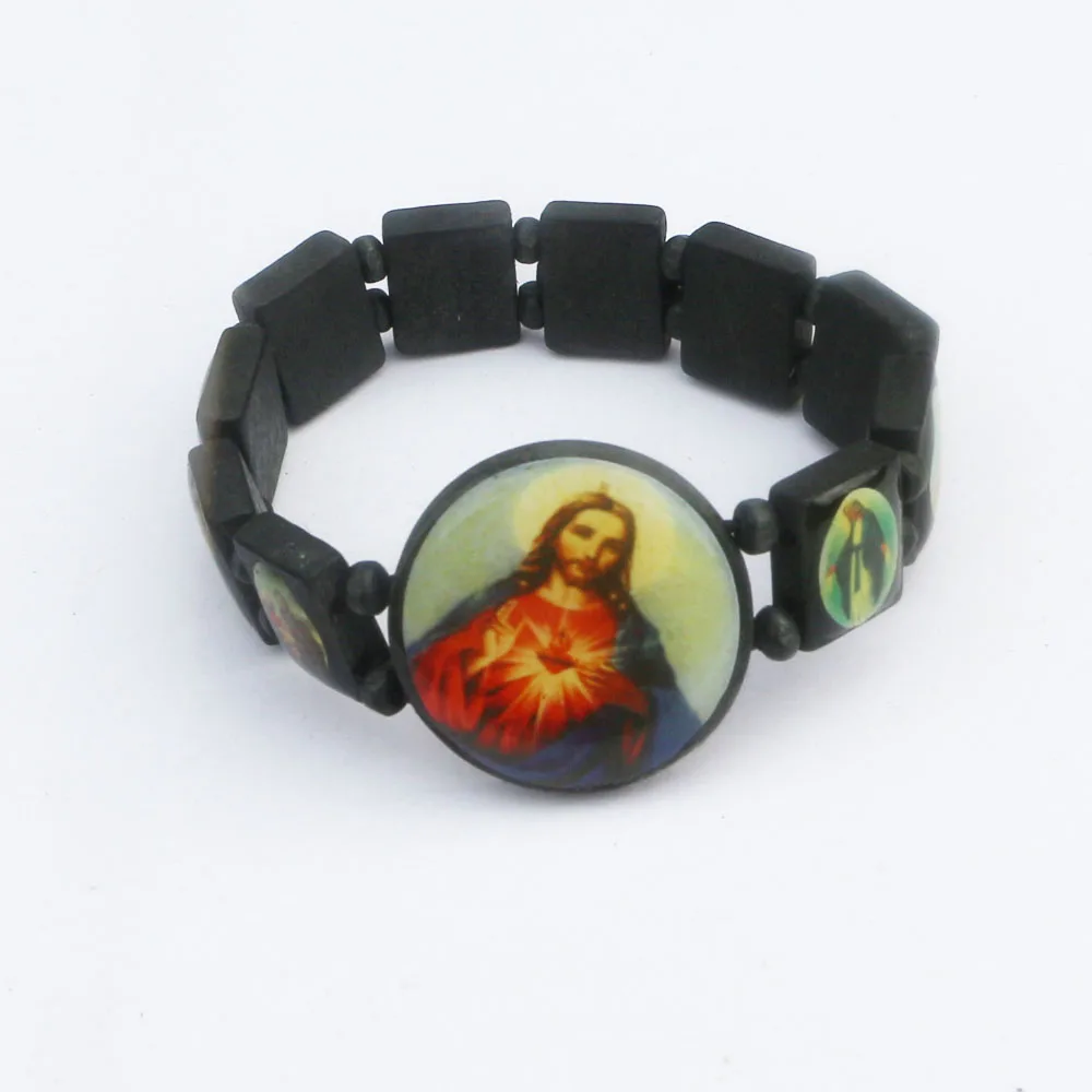2 шт Новый христианский молитва деревянный очаровательный Saints Religion браслет четки