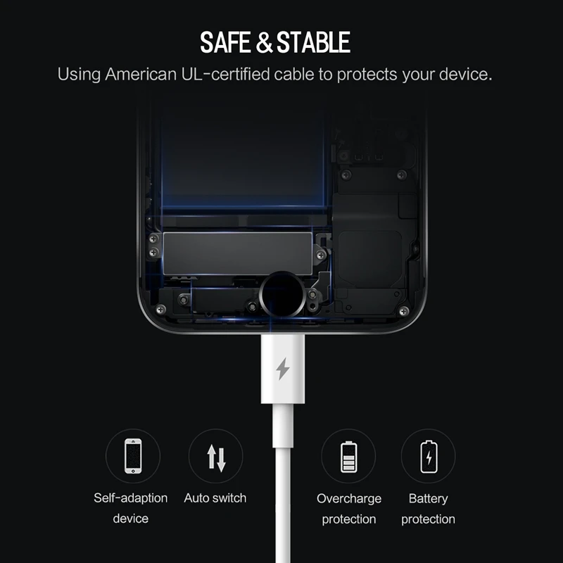 ROCK USB PD type C для кабеля Lightning Быстрая зарядка 15 Вт кабель синхронизации iPhone X 10 8 XS XR