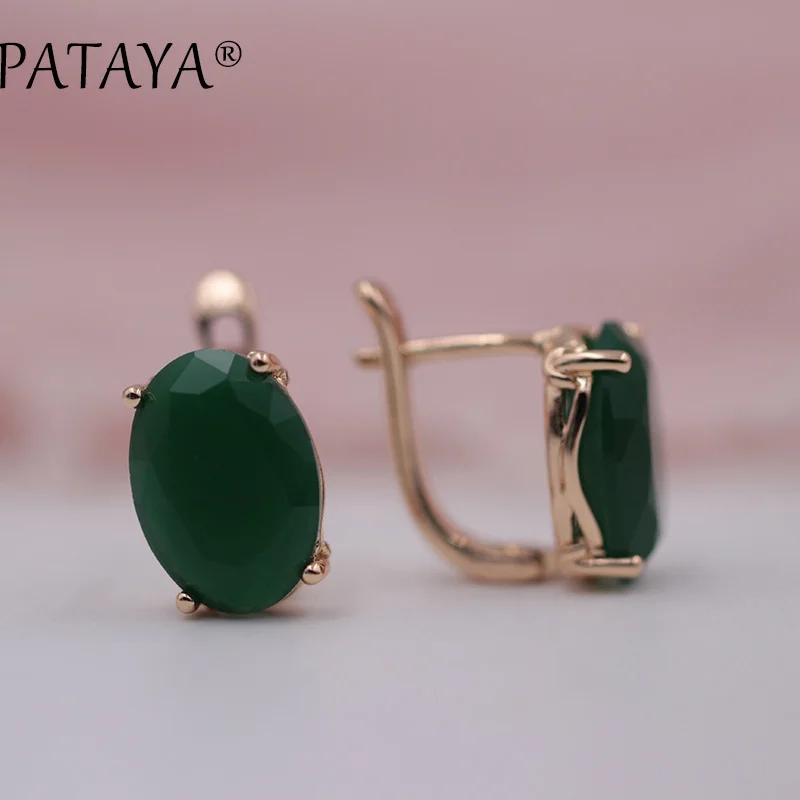PATAYA, романтические винтажные черные серьги 585, розовое золото, круглый дизайн, голубой кубический цирконий, индийские ювелирные изделия, женские серьги-люстры