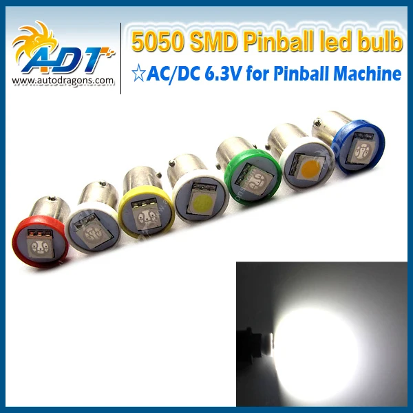 100 шт. Ba9s #44 #47 AC 6 3 V 5050smd пинбол светодиодные лампы для пинбола части игрового