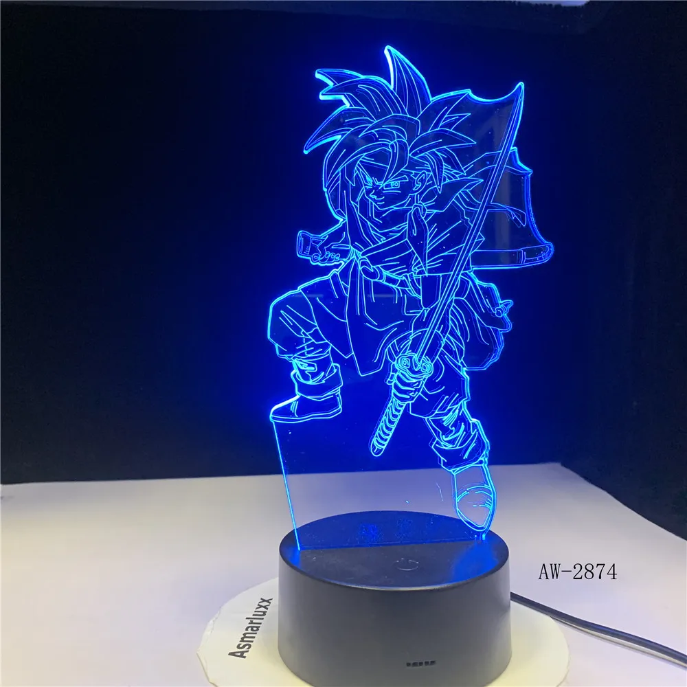 У героя мультфильма Саскэ Утиха Моделирование Led 3D настольная лампа Аниме