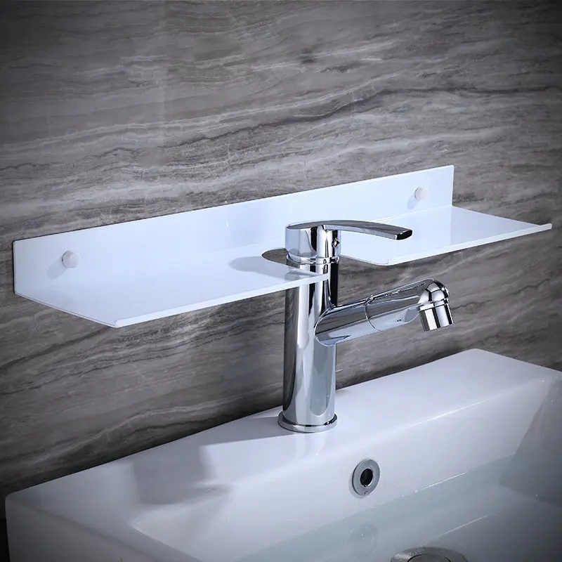 

Bathroom Shelf Aluminum Shower Shampoo Soap Cosmetic Shelf Bathroom Storage Organizer Rack Lavatory Faucet Shelf White Baking