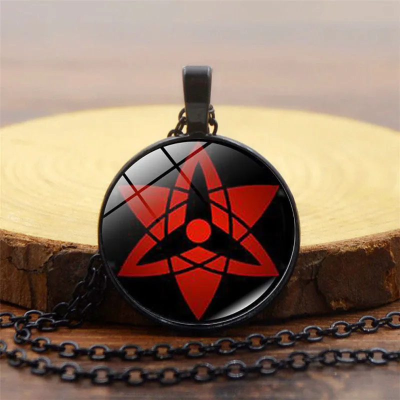 XUSHUI XJ Наруто Sharingan Shippuuden стеклянный кулон ожерелье Черная цепочка винтажное