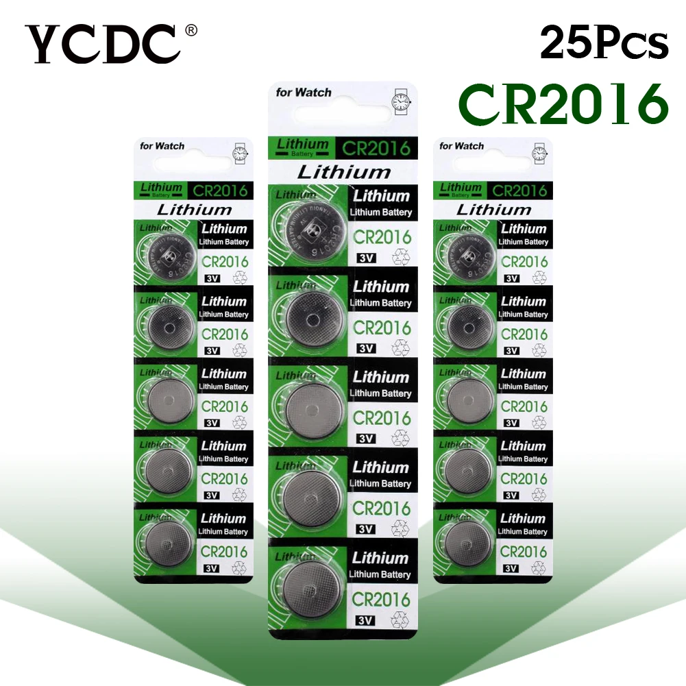 YCDC 11 большая акция 25 шт./лот CR2016 3V батарея на батарейках Co cr 2016 литиевая