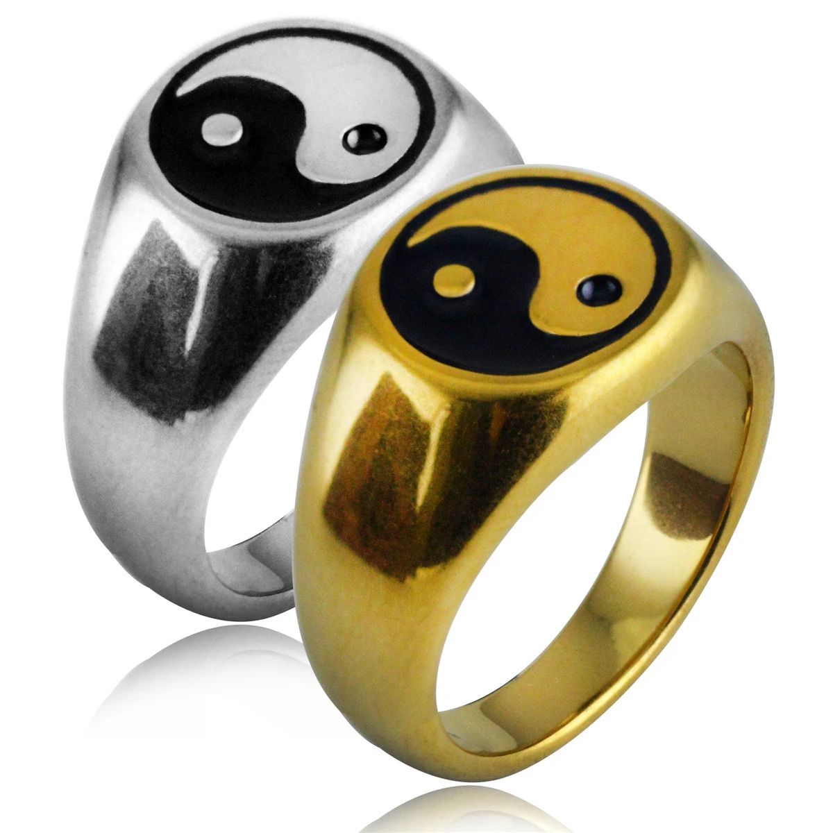 7 до 13 размеров, Tai chi Yin Yang, сплетенные кольца, мужские кольца из нержавеющей стали, эпоксидные кольца в стиле панк для мужчин и женщин, эмалированные кольца для пальцев, мужские ювелирные изделия