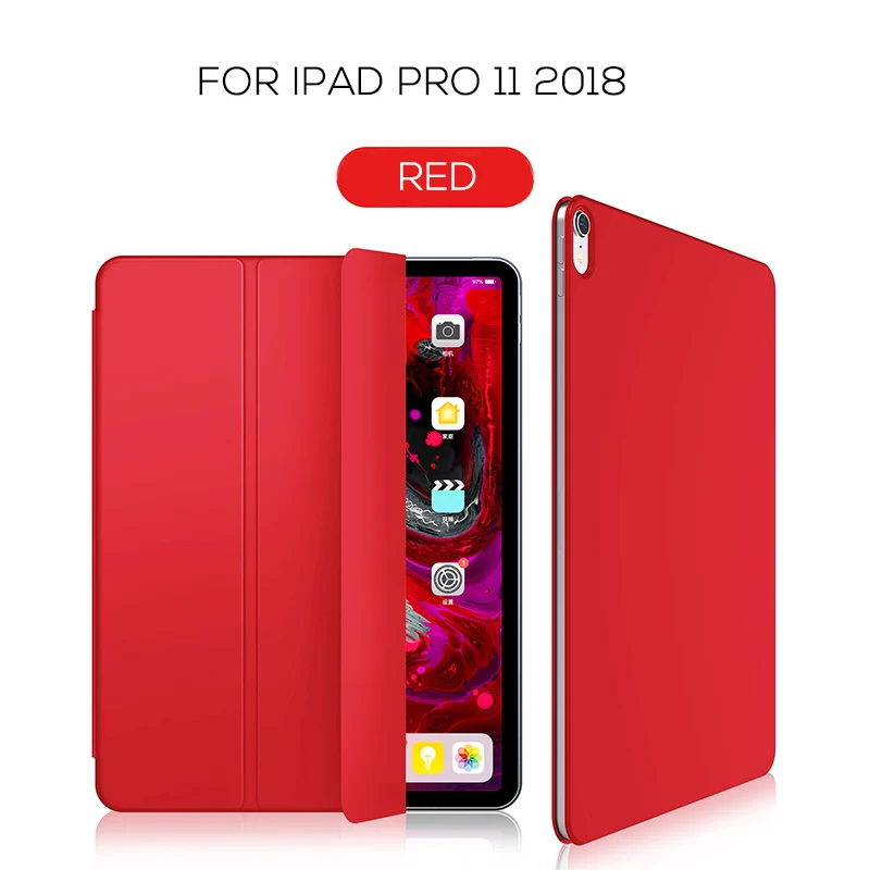 Умный чехол-книжка для iPad Pro 11, тонкий официальный 1:1, Магнитный чехол с задней крышкой, чехол для нового iPad Pro 11, черный чехол