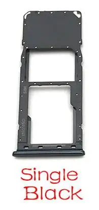 Single Black 1 шт. один двойной лоток для sim-карты держатель для samsung Galaxy A30 A50 A305F A505F A305 A505 Запасная часть - Цвет: Single Black