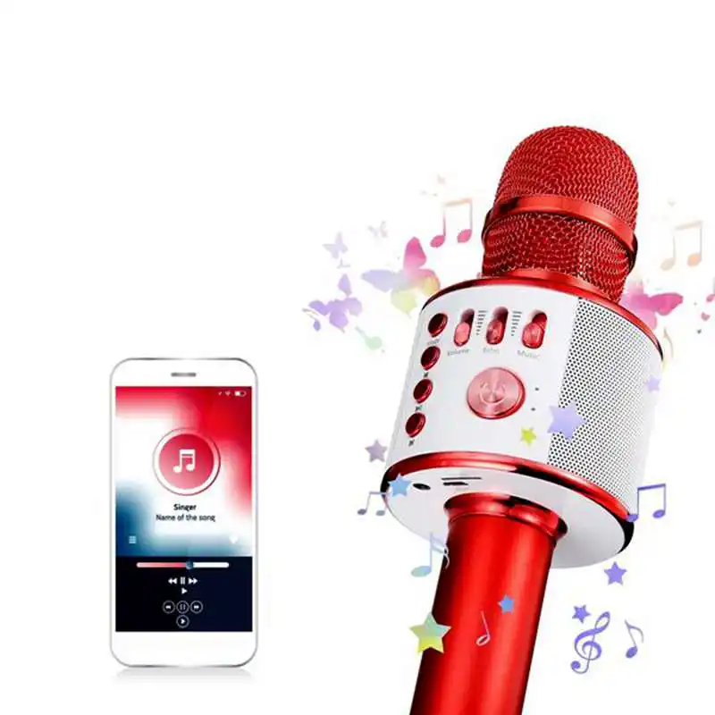 Bluetooth караоке микрофон Портативный Динамик беспроводной для смартфона планшета