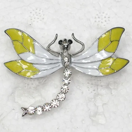 

Dragonfly Brooch Clear Rhinestone Enamel Pin brooches C395 A
