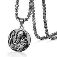 boniskiss religious stainless steel necklaces for men long suspension pendant choker man s jesus tag jewelry gold necklace