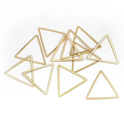 Gold Color 20 шт./лот 25 мм золотой и серебряный цвет металлическая треугольная подвеска ручной работы DIY детали для серег ювелирные аксессуары AC005 - Цвет: Gold Color