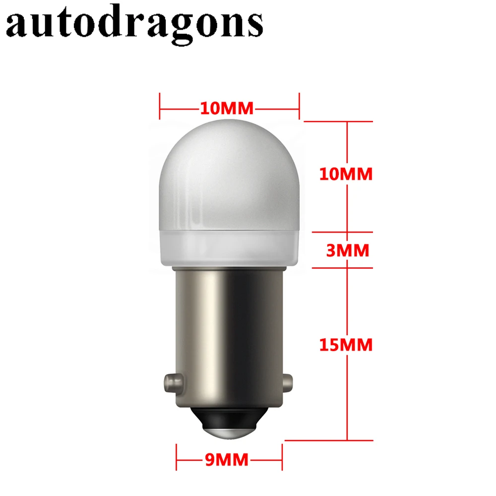 Autodragons яркий свет Ba9s #44 #47 Bayonet Pinball матовый купол светодиодный AC 6 3 V 2*5630 SMD SS чип для