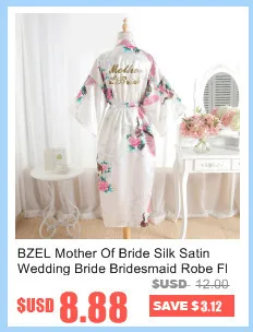 BZEL Matron Of Honor, женские халаты, свадебные, вечерние, подарок, цветочные, атласные, шелковые халаты, кимоно, халат, халат, ночная рубашка, Халат