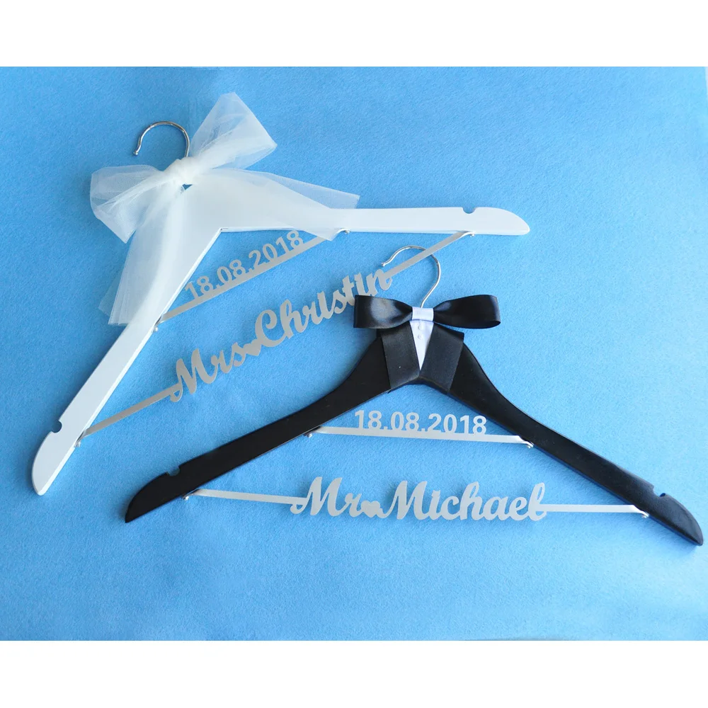 

Customized Name & Date Dress Hanger,Wedding Dress Hanger,Personalized Gift for Bride & Groom