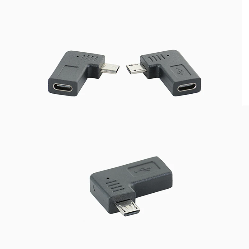 L Shaped Type-C to Micro USB Adapter 90 Degree Right Angle Converter Male to Female Connector image 3