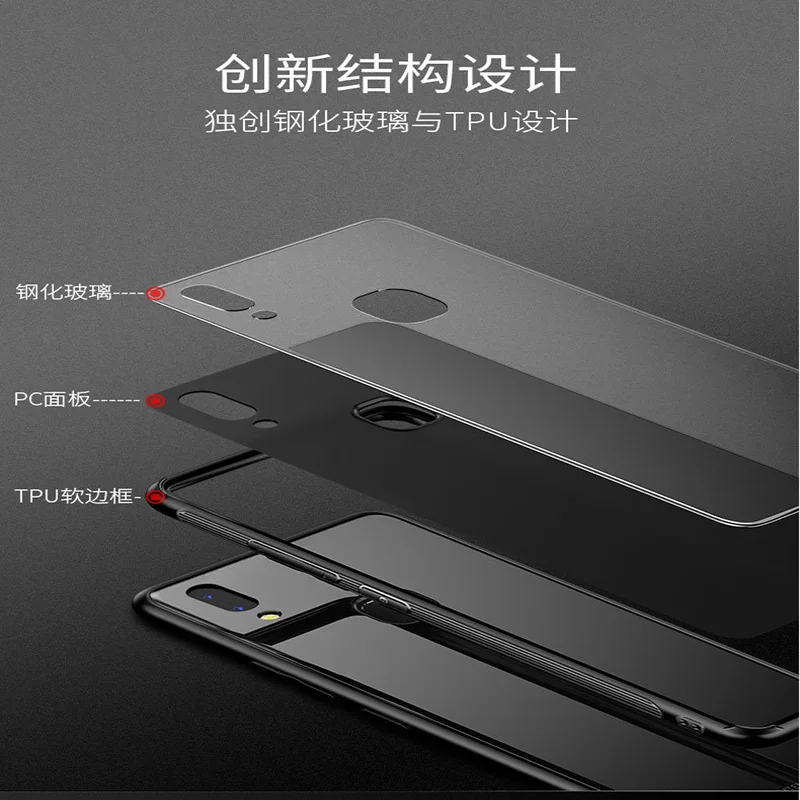 For vivo V9 Case Y85 phone Cases cartoon Tempered glass cover vivoV9 Protection Shell fundas V 9 coque | Мобильные телефоны и