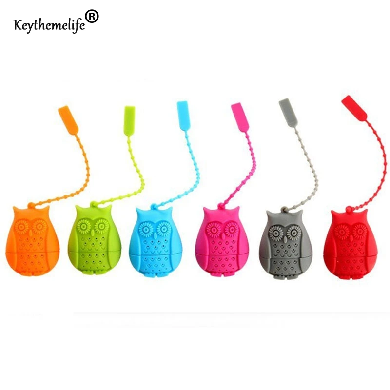 1 шт. мультяшное Силиконовое инфузионное чайное ситечко с совой фильтр красочные