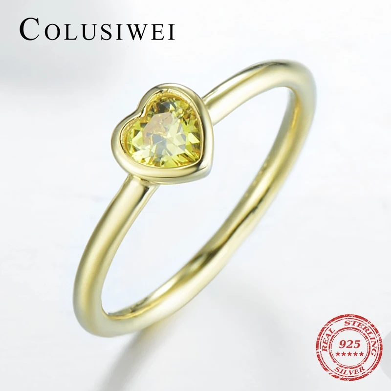 COLUSIWEI 2018 новый 100% 925 Серебряное кольцо романтичное любовное сердечко палец