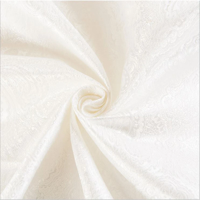 

new arrival flowers style yard dyed jacquard brocade white fabric,3D fabric used for DIY sewing women clothing wedding dress