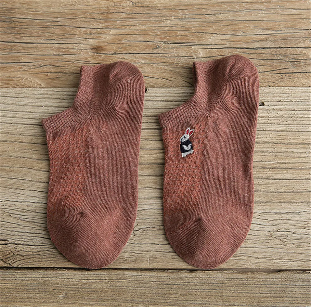 Женские летние носки с вышивкой забавная лодка дышащие впитывающие влагу