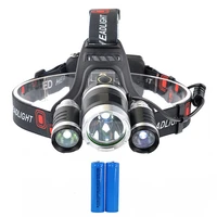 panyue super bright rj3000 3t6 led headlamp 5000lm led headlight 18650 rechargeable head light flashlight torch forehead