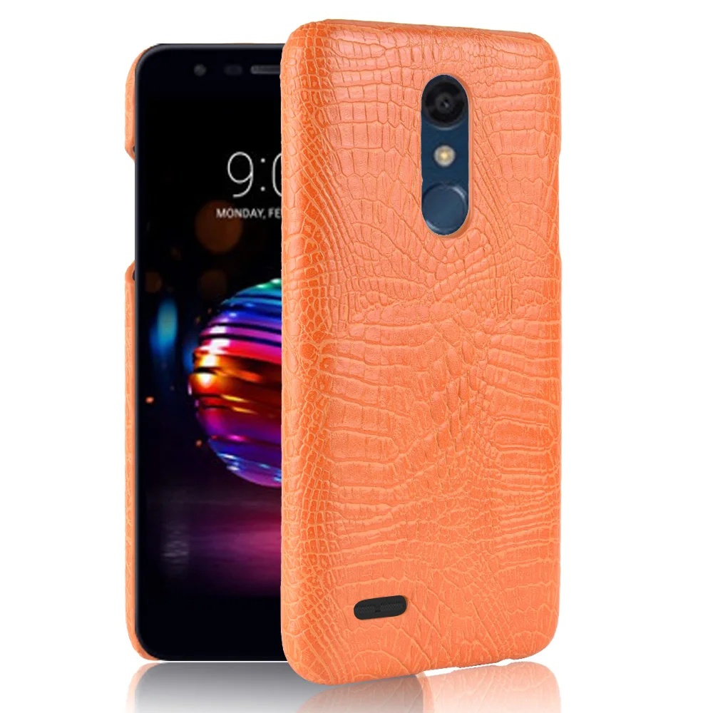 Кожаный чехол для LG K10 2018 роскошная модель крокодиловой кожи противоударный