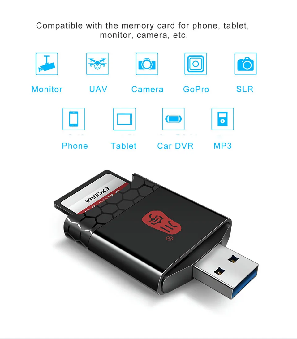 Kawau C362 высокоскоростной USB 3,1 UHS-II4.0 SD UHS-II4.0 TF кард-ридер