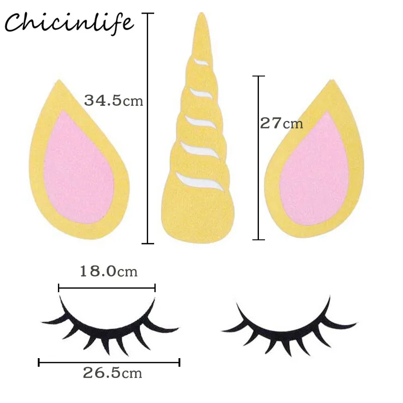 Chicinlife 1 набор Единорог ресницы наклейки фон День Рождения Вечеринка Baby Shower