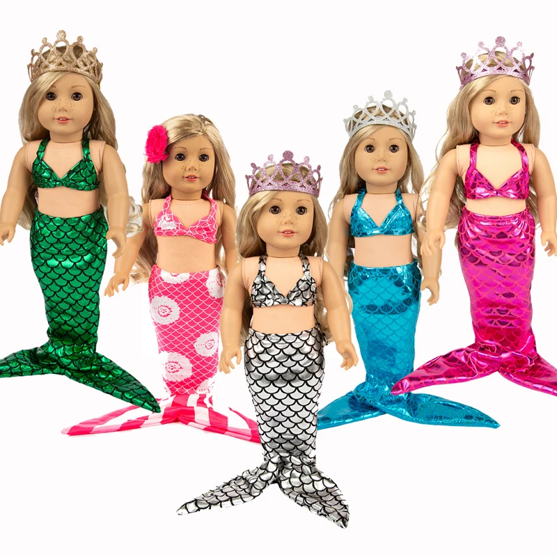 

18 inch Doll clothes Mermaid dress 18" girl doll summer swim clothes bikini baby doll dress