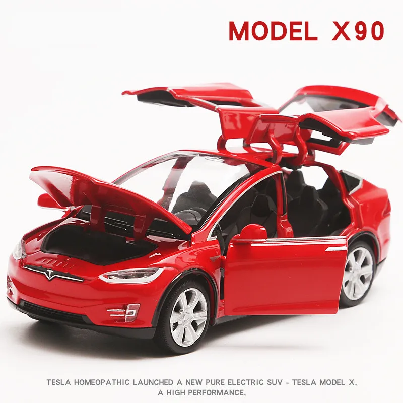 Автомобильные модели из 1:32 сплава с высокой имитацией Tesla MODELX90 металлические