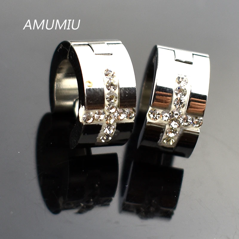 Мужские и женские трендовые серьги гвоздики AMUMIU из титановой стали ювелирные