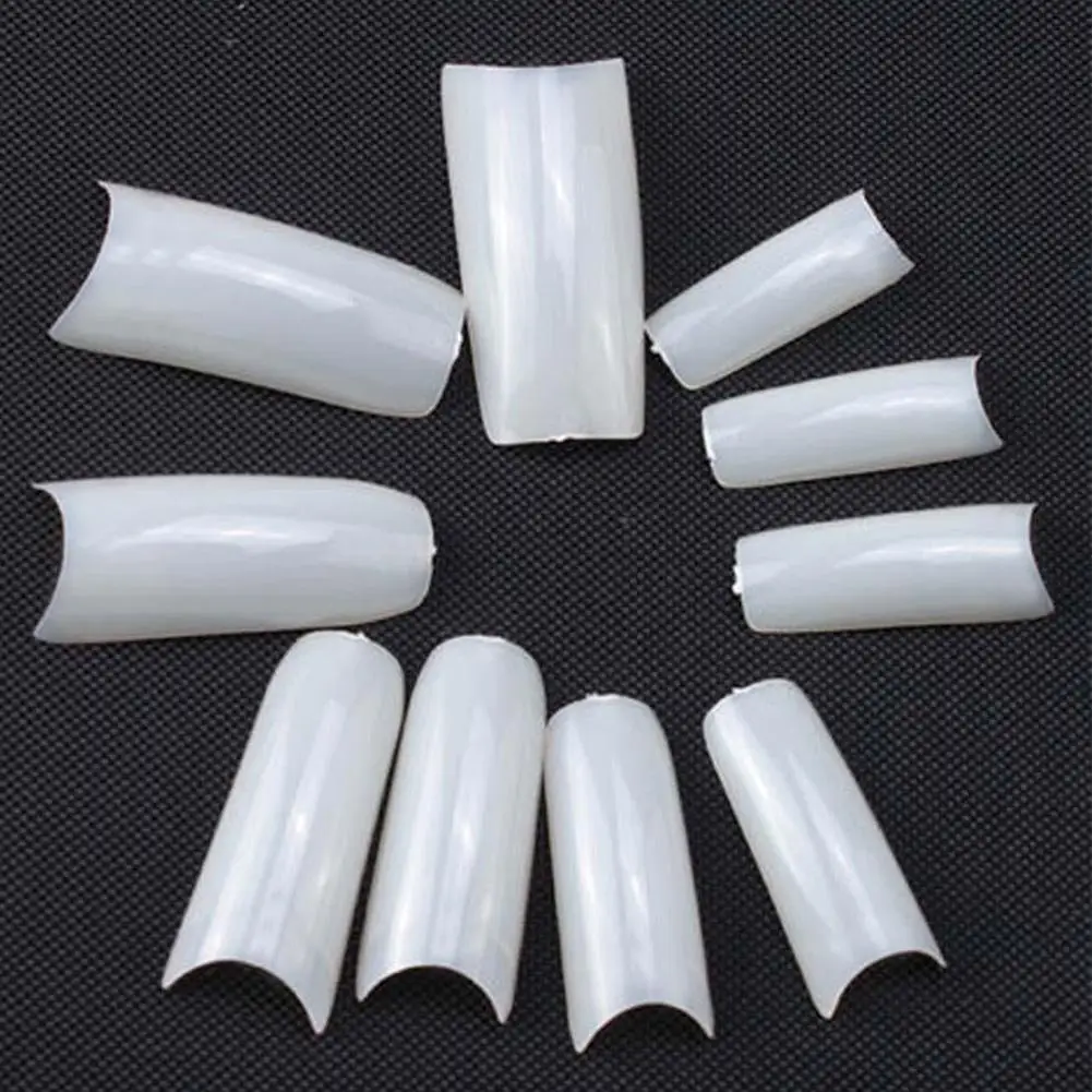 500 Pcs 10 Sizes/Set Nude White Half Cover False Fake Nail Art Design Tips French Acrylic UV Gel Salon Manicure Tool | Красота и
