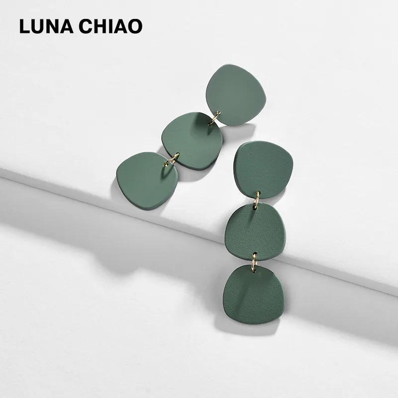 LUNA CHIAO, женские модные ювелирные изделия, матовое покрытие, неправильные геометрические висячие серьги, акриловые длинные висячие серьги, бижутерия