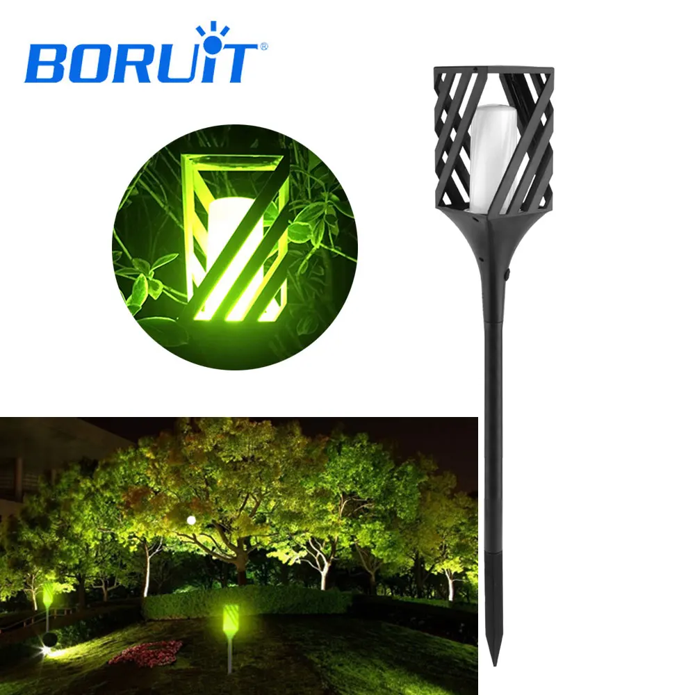BORUIT на солнечных батареях LED Мерцающий свет газон пламя лампа огонь факел