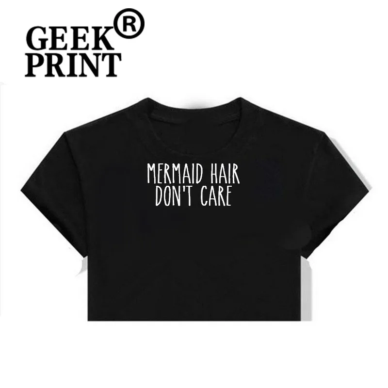 Женские топы футболка с принтом волосы русалки не заботятся о ребенке женские